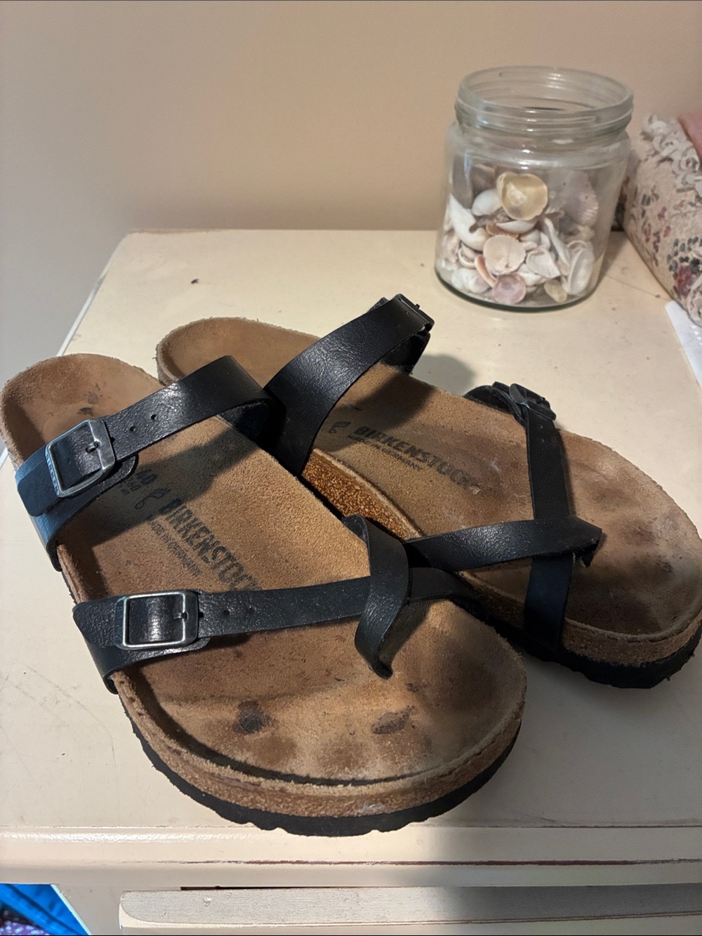 Birkenstock women’s Black Multi-Strap Leather Sandals